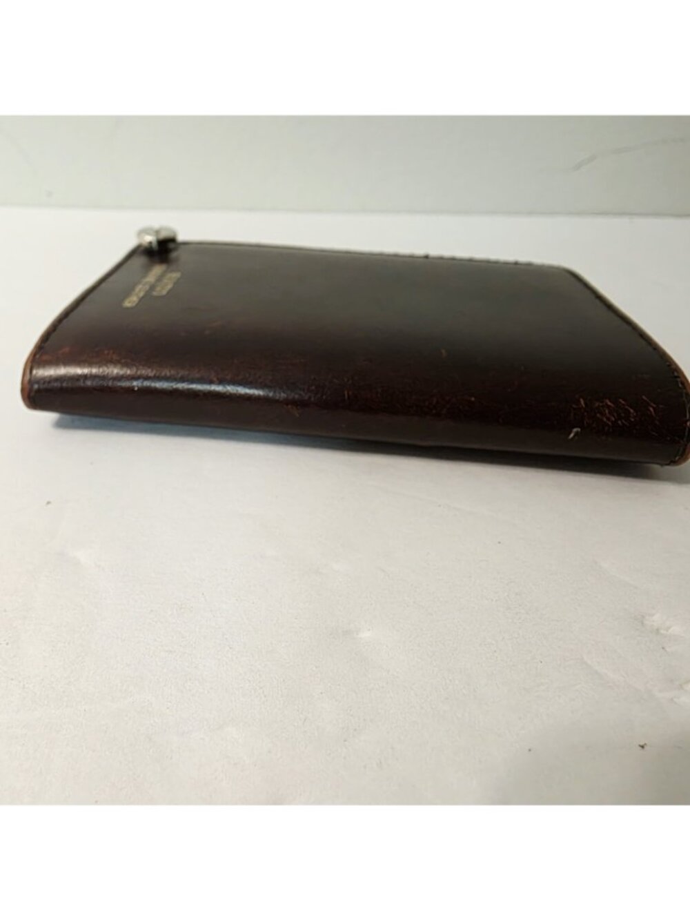 Vtg Buxton Brown Leather Swivel Fan Photo Picture Card Wallet Holder 10 Inserts - Picture 4 of 7